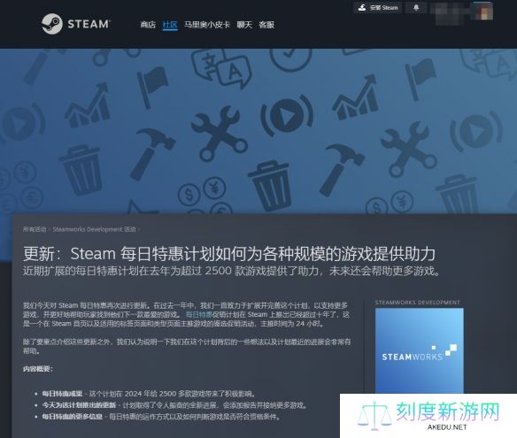Steam每日特惠活动升级 四款游戏变六款
